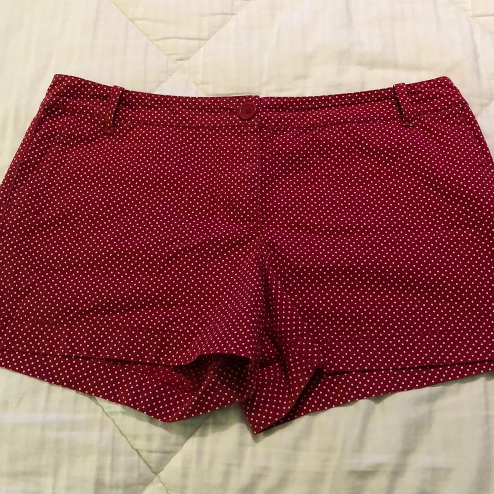 Ann Taylor Loft Red Polka Dot Shorts